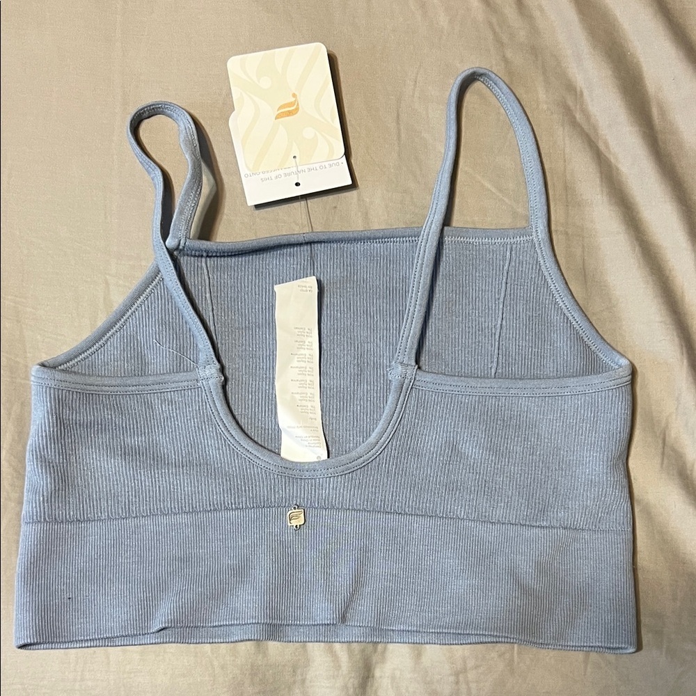 Fabletics Light Blue Ribbed Bra - Picture 4 of 5